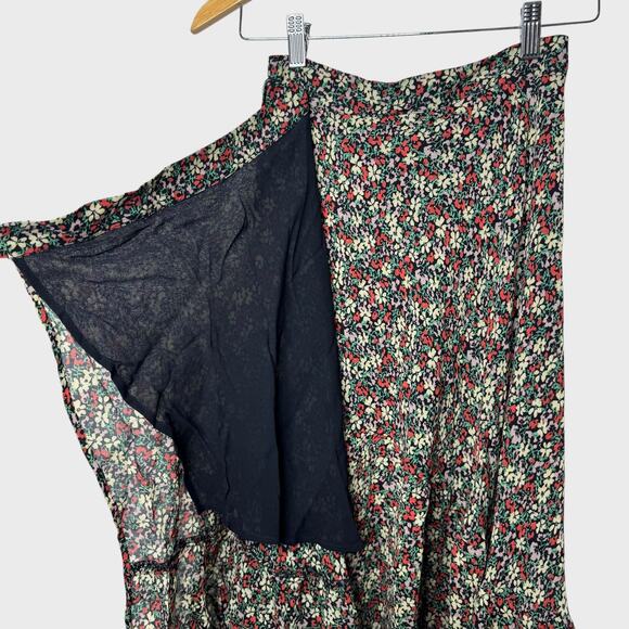 Reformation Annaliese Floral Wrap Midi Skirt | Small Ruffle Asymmetrical Ditsy - Picture 6 of 6
